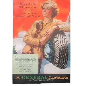 Vintage 1935 General Dial Balloon 90 Horsepower Ad Advertisement